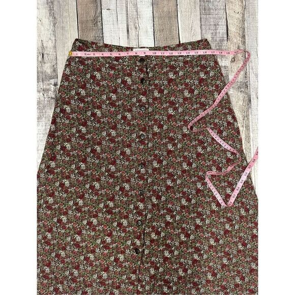 Christopher & Banks Floral Button Front Summer Cottage Beach Boho Midi Skirt 10 - Picture 3 of 7